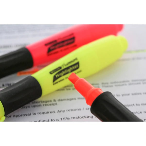 Cushion Grip Fluorescent Highlighters - 3pk Random Color Pack